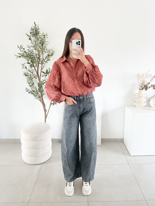 Jean barrel gris