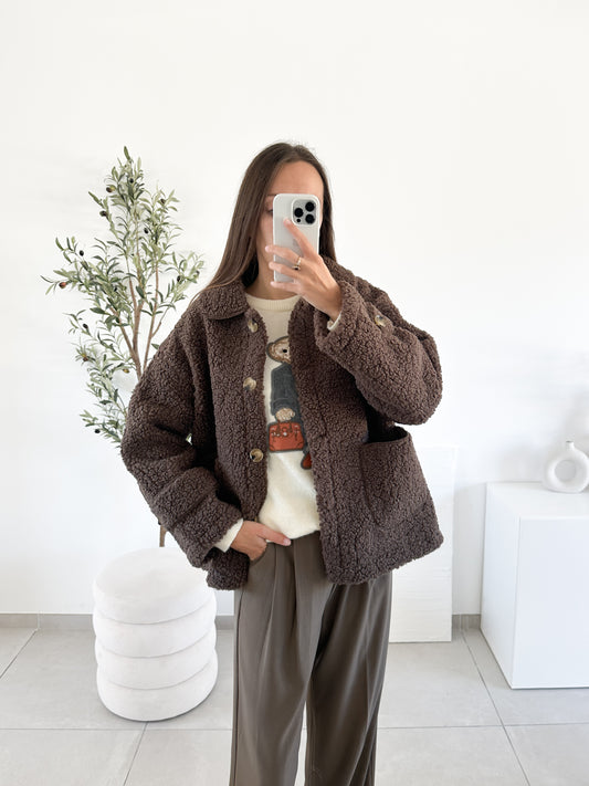 Veste Teddy marron