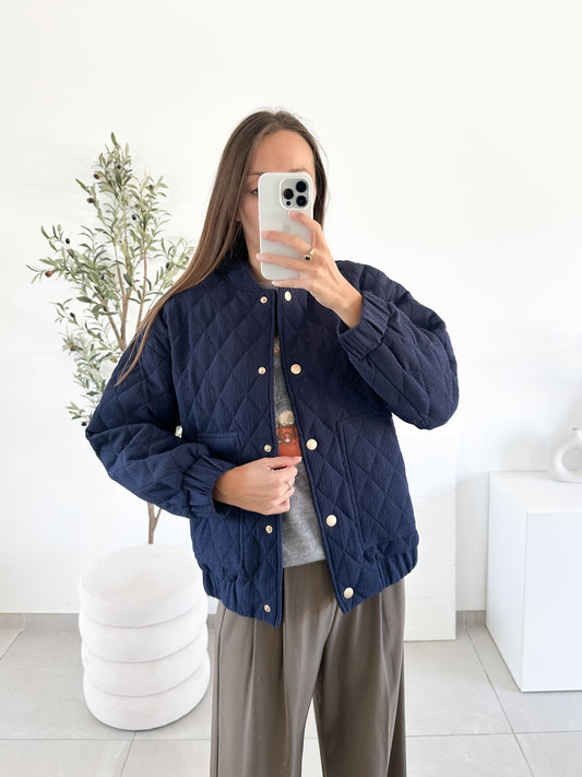 Veste matelassée bleue marine
