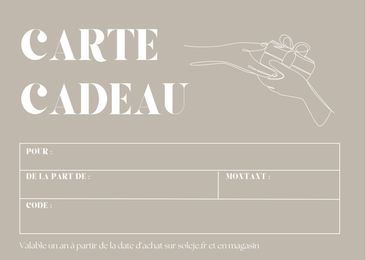Carte Cadeau Solèje